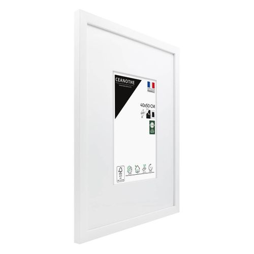 Cadre Photo Wild Blanc 40x50 Cm Avec Passe-partout 20x30 Cm Blanc Résine Recyclée