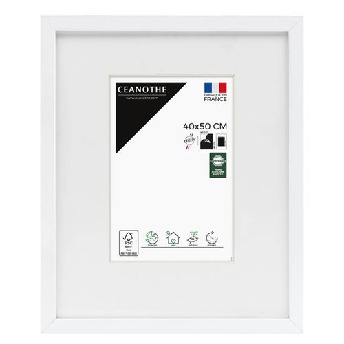 Cadre Photo Wild Blanc 40x50 Cm Avec Passe-partout 20x30 Cm Blanc Résine Recyclée