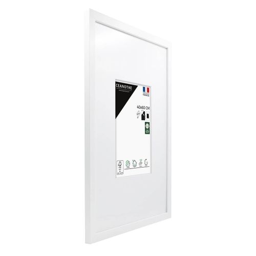 Cadre Photo Wild Blanc 40x60 Cm Avec Passe-partout 20x30 Cm Blanc Résine Recyclée