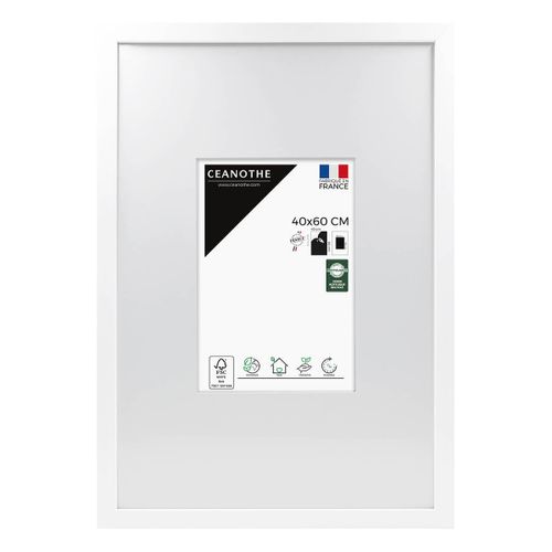 Cadre Photo Wild Blanc 40x60 Cm Avec Passe-partout 20x30 Cm Blanc Résine Recyclée