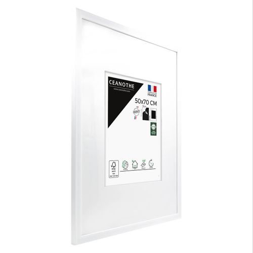 Cadre Photo Wild Blanc 50x70 Cm Avec Passe-partout 30x40 Cm Blanc Résine Recyclée