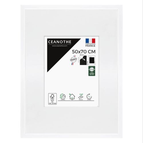 Cadre Photo Wild Blanc 50x70 Cm Avec Passe-partout 30x40 Cm Blanc Résine Recyclée