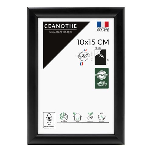 Cadre Photo Essentiel Exposition Noir 10x15 Cm Noir Bois Massif Fsc