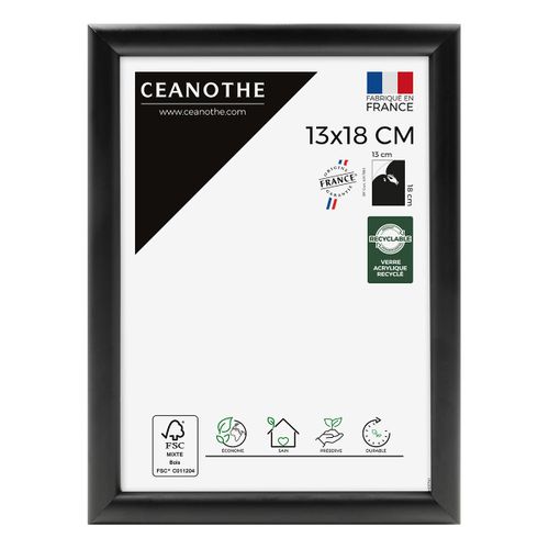 Cadre Photo Essentiel Exposition Noir 13x18 Cm Noir Bois Massif Fsc