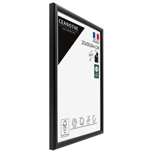 Cadre Photo Essentiel Exposition Noir 20x30 Cm/a4 Noir Bois Massif Fsc