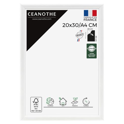 Cadre Photo Essentiel Exposition Blanc 20x30 Cm/a4 Blanc Bois Massif Fsc