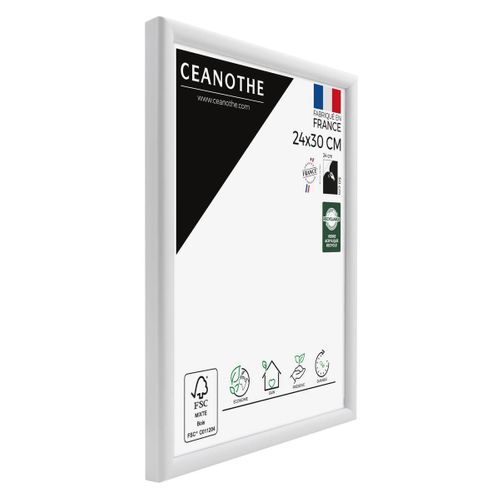 Cadre Photo Essentiel Exposition Blanc 24x30 Cm Blanc Bois Massif Fsc