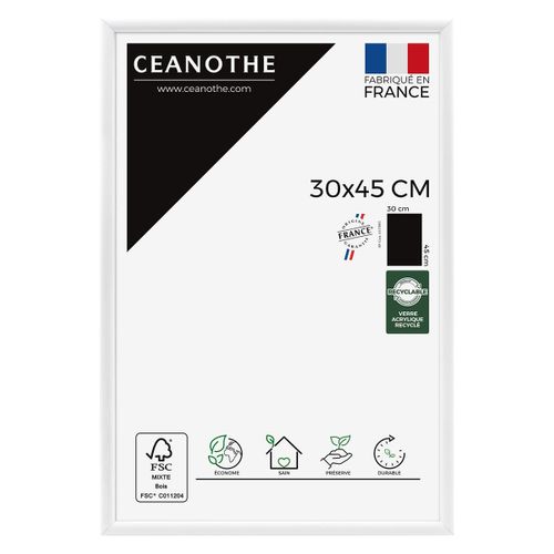 Cadre Photo Essentiel Exposition Blanc 30x45 Cm Blanc Bois Massif Fsc
