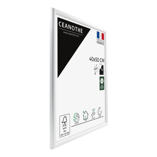 Cadre Photo Essentiel Exposition Blanc 40x50 Cm Blanc Bois Massif Fsc