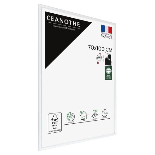 Cadre Photo Essentiel Exposition Blanc 70x100 Cm Blanc Bois Massif Fsc
