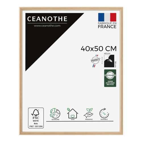 Cadre Photo Essentiel Exposition Brut  40x50 Cm  Bois Clair Naturel Bois Massif Fsc