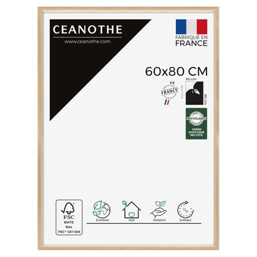 Cadre Photo Essentiel Exposition Brut 60x80 Cm  Bois Clair Naturel Bois Massif Fsc