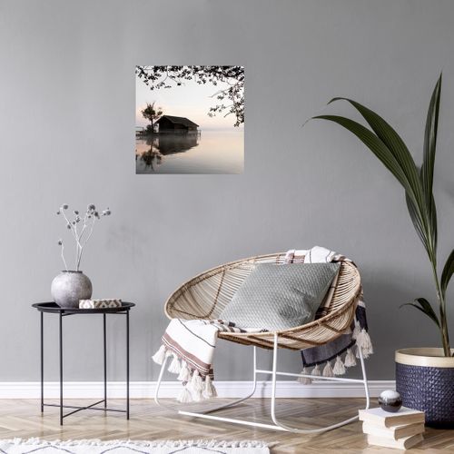 Tableau Sur Verre Vue Sur L'eau 45x45 Cm