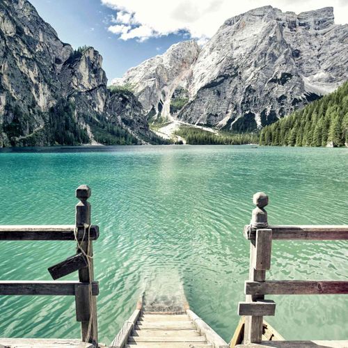 Tableau Sur Verre Escalier Du Lac 30x30 Cm