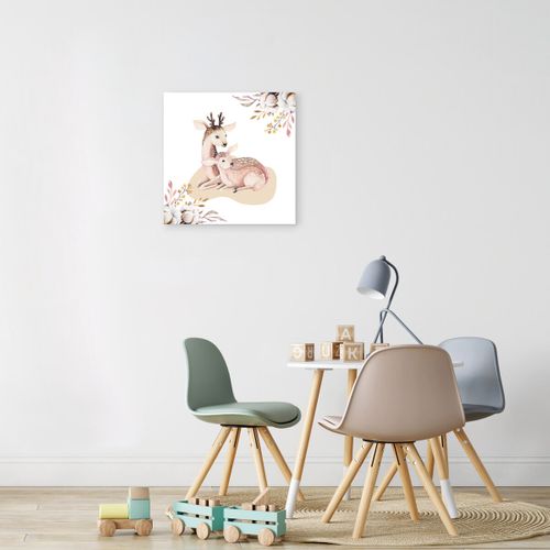 Tableau Sur Toile Biches 30x30 Cm