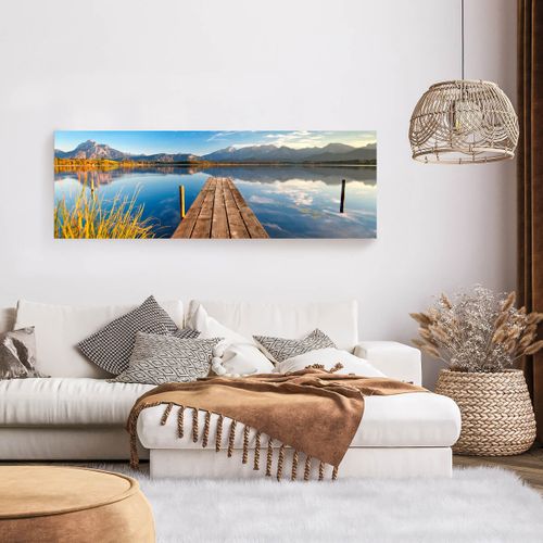 Tableau Sur Toile Ponton Automnal 45x135 Cm