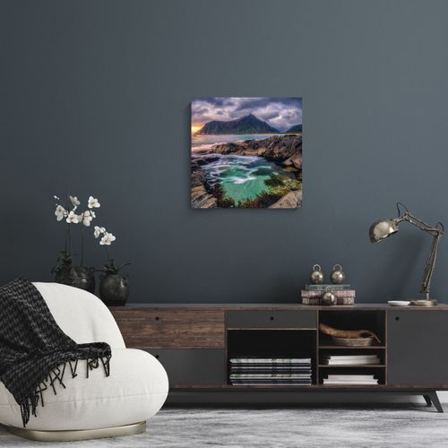 Tableau Sur Toile Terre Et Eau 30x30 Cm