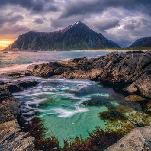 Tableau Sur Toile Terre Et Eau 30x30 Cm