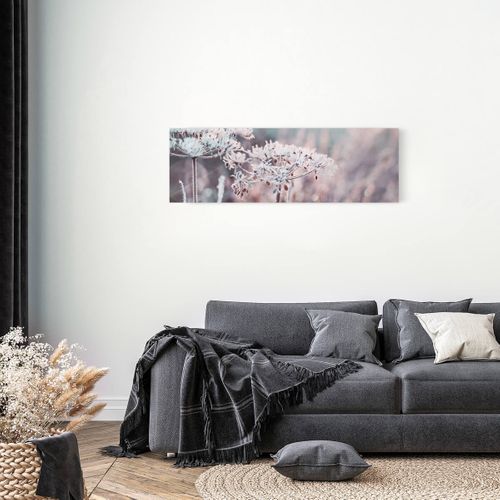Tableau Sur Toile Fleur Enneigée 30x97 Cm