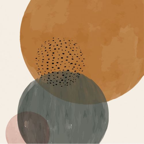 Tableau Sur Toile Rond Abstrait 30x30 Cm