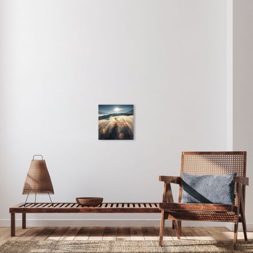 Tableau Sur Verre Paysage Coloré 30x30 Cm