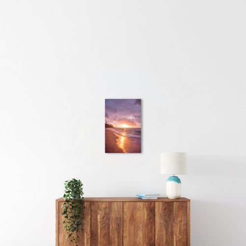 Tableau Sur Toile Couché De Soleil Sur Plage 30x45 Cm