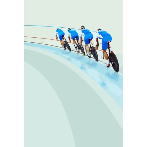 Tableau Sur Toile Course Vélo 30x45 Cm
