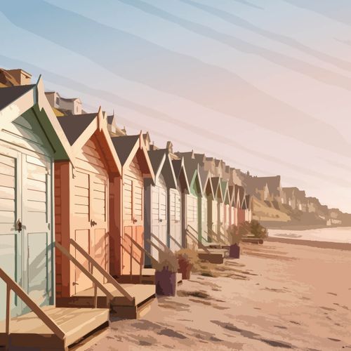 Tableau Sur Toile Cabanes Colorées 30x30 Cm