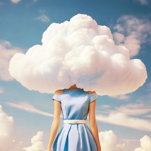 Tableau Sur Toile Tête Dans Les Nuages 30x30 Cm