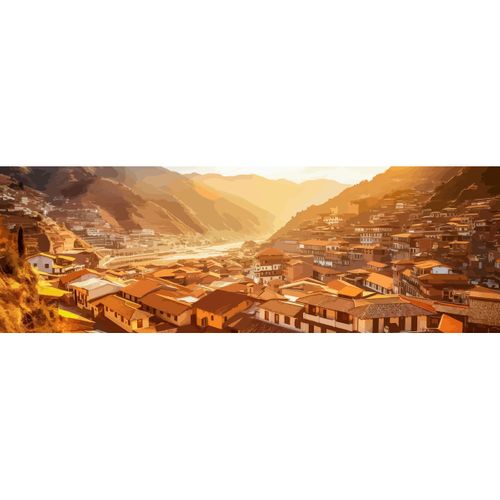 Tableau Sur Toile Village Creux 30x97 Cm