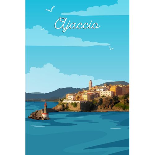 Tableau Sur Toile Ajaccio 30x45 Cm