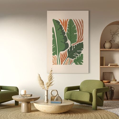 Tableau Sur Toile Feuillage Abstrait 80x120 Cm