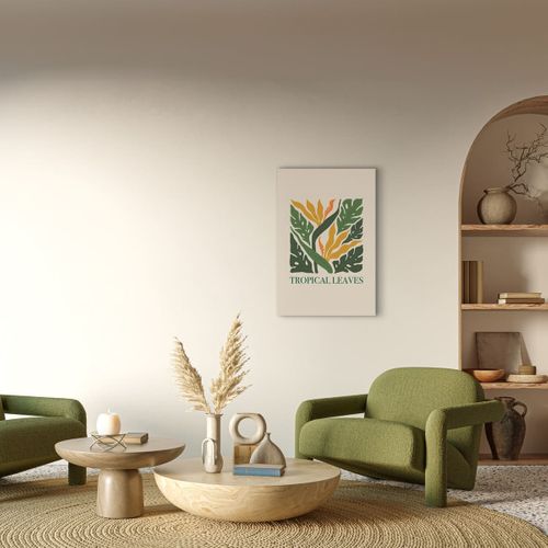 Tableau Sur Toile Feuilles Tropicales 45x65 Cm
