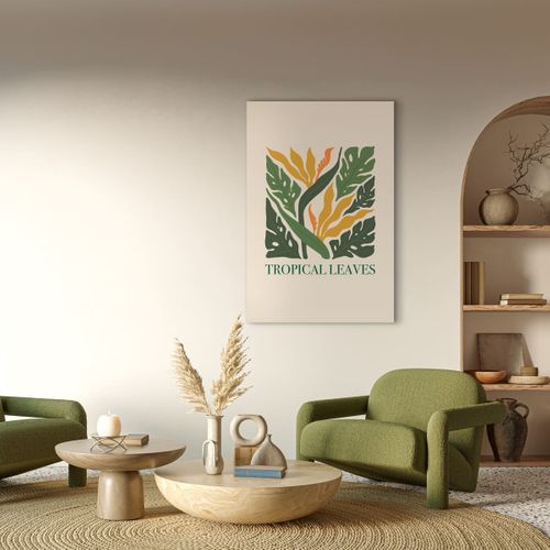 Tableau Sur Toile Feuilles Tropicales 65x97 Cm