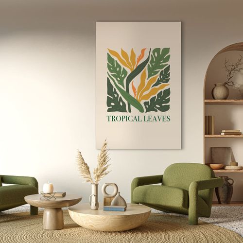 Tableau Sur Toile Feuilles Tropicales 80x120 Cm