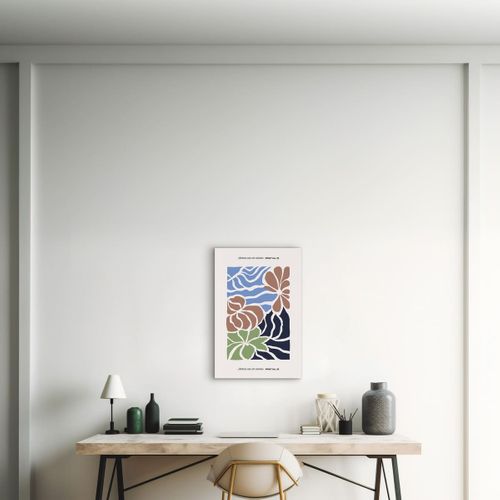 Tableau Sur Toile Fleurs Abstraites Multicolores 45x65 Cm