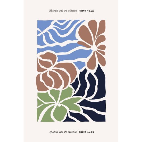 Tableau Sur Toile Fleurs Abstraites Multicolores 45x65 Cm