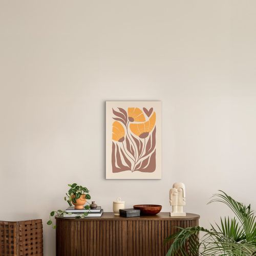 Tableau Sur Toile Fleurs Sauvages Stylisées 45x65 Cm