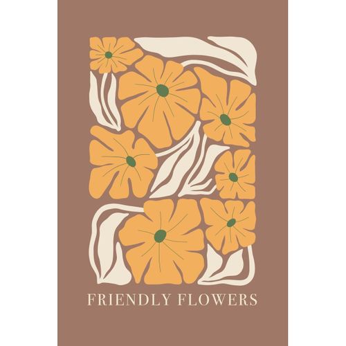 Tableau Sur Toile Friendly Flowers 30x45 Cm