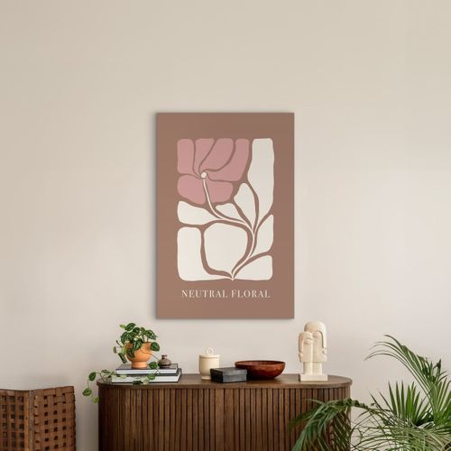 Tableau Sur Verre Synthétique Neutral Floral 65x97 Cm