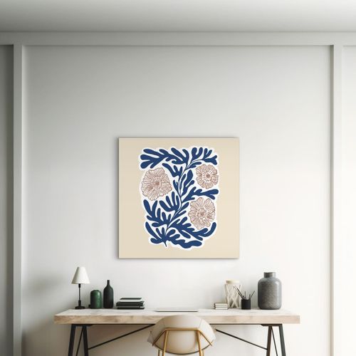 Tableau Sur Toile Branches Coralliennes Abstraites 65x65 Cm