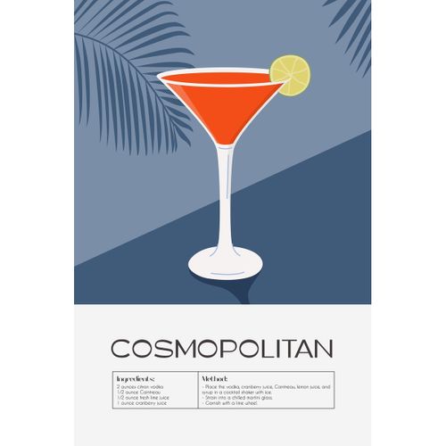 Tableau Sur Toile Cocktail Cosmopolitan 45x65 Cm