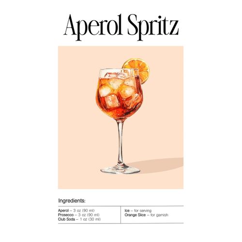 Tableau Sur Toile Aperol Spritz 65x97 Cm
