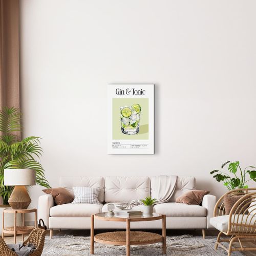 Tableau Sur Toile Gin et Tonic 45x65 Cm