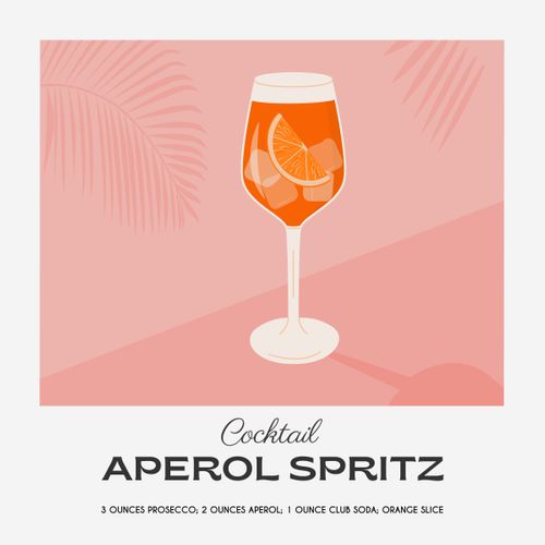 Tableau Sur Toile Cocktail Aperol Spritz 65x65 Cm