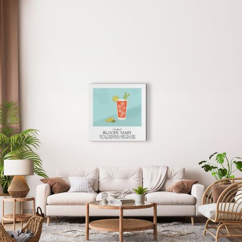 Tableau Sur Toile Cocktail Bloody Mary 45x45 Cm