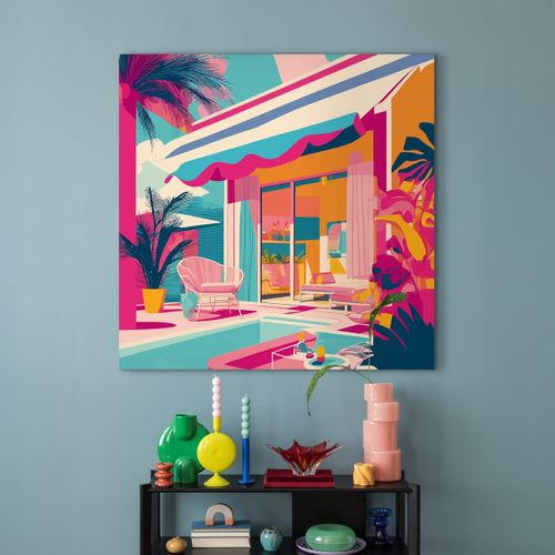 Tableau Sur Toile Architecture Tropicale 90x90 Cm