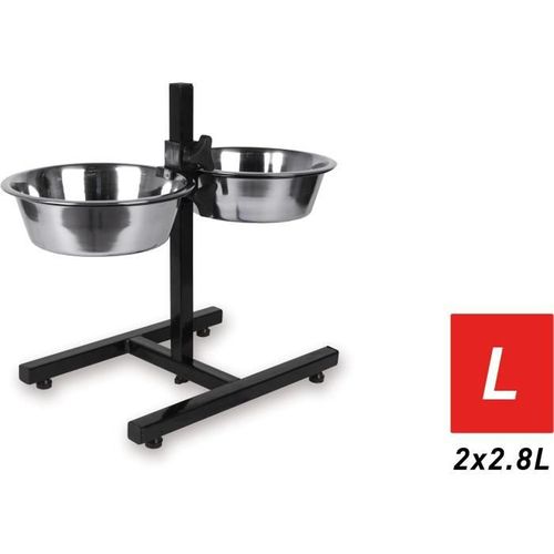Support Gamelle Réglable En Hauteur - 25 Cm - 2,8 L - Pour Chien