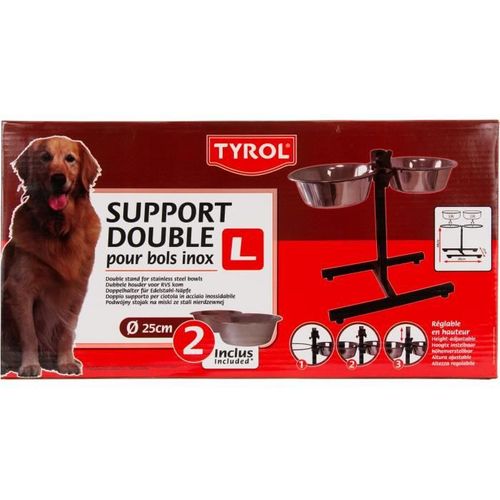 Support Gamelle Réglable En Hauteur - 25 Cm - 2,8 L - Pour Chien