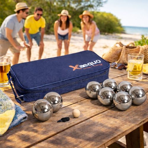 Jeu De Pétanque En Métal – 8 Boules Avec Housse De Transport, Cochonnet Et Cordon De Mesure – Loisir